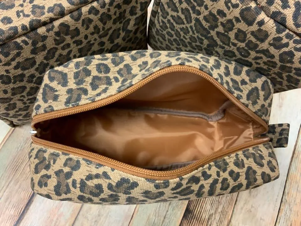 Leopard Accessory/ Cosmetic Bag (Blank)