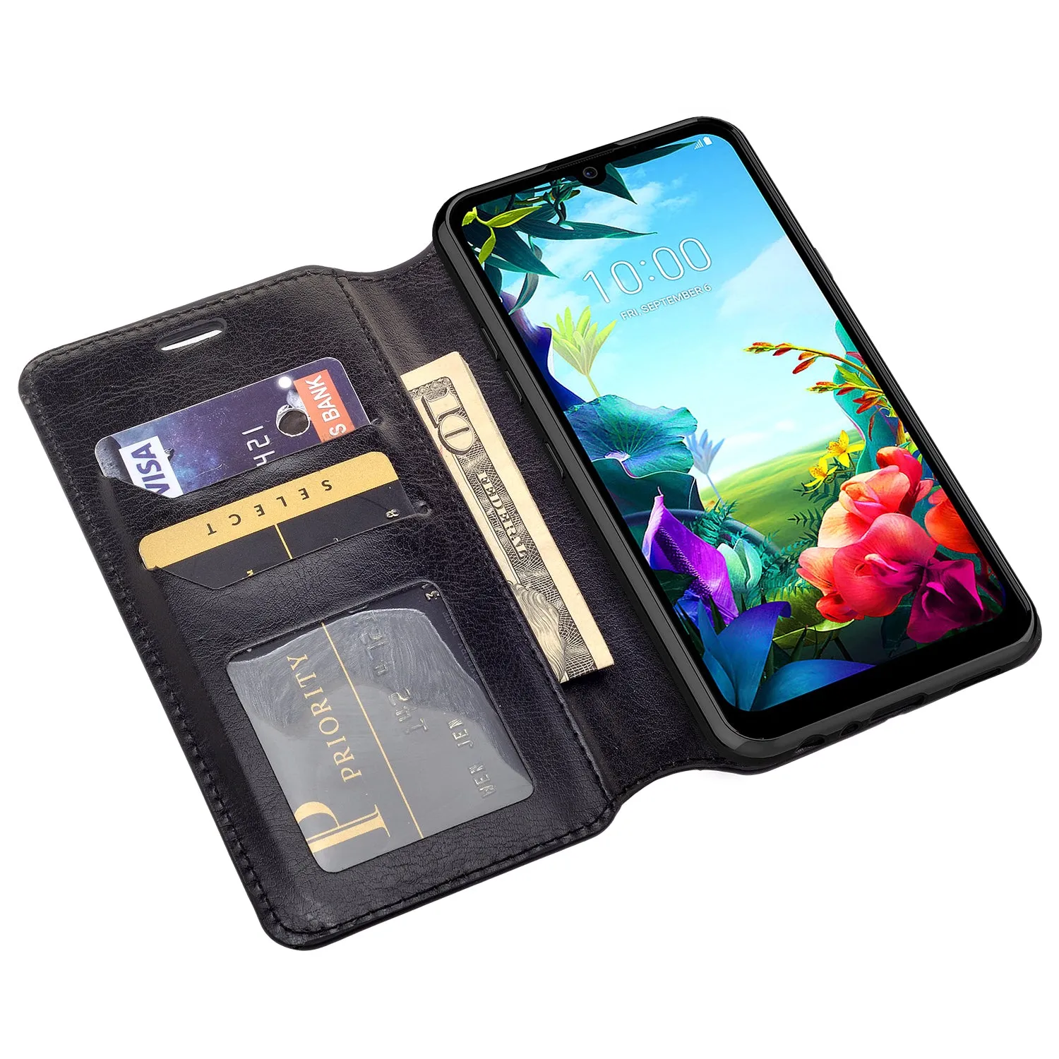 LG Harmony 4 Case, LG K40S Wallet Case, Pu Leather Wallet Case [Kickstand] with ID & Credit Card Slots for Harmony 4 - Black