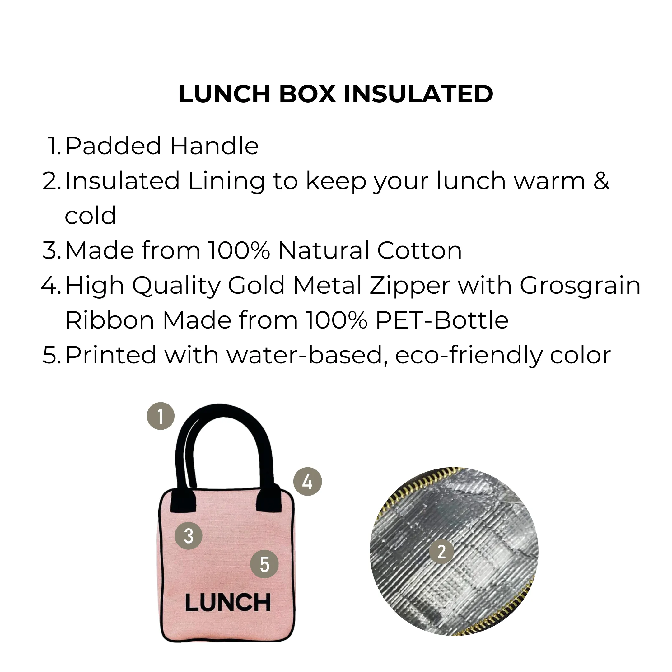 Lunch Box Insulated, Pink/Blush