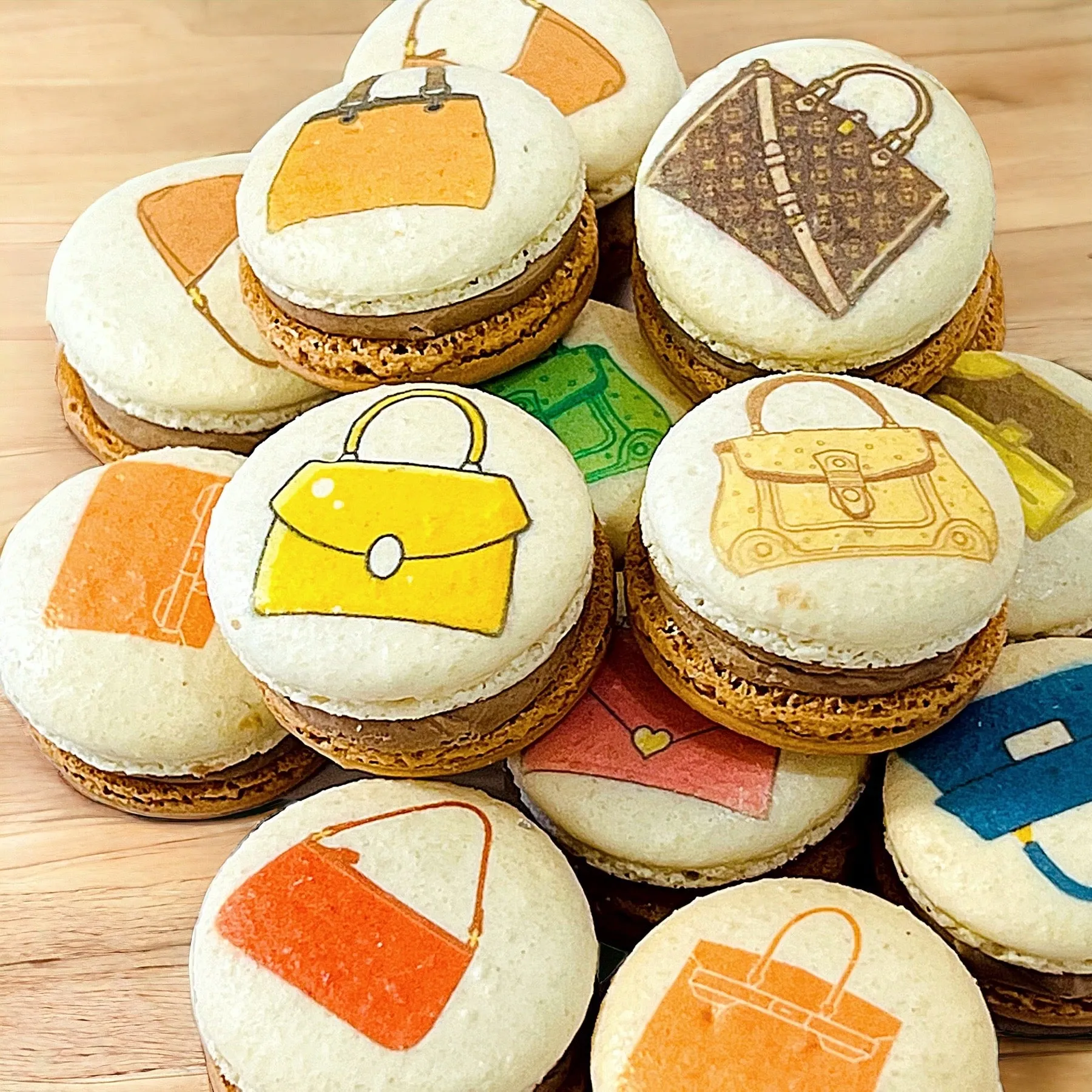 Luxury Handbag Design French Macarons - Customizable Flavors