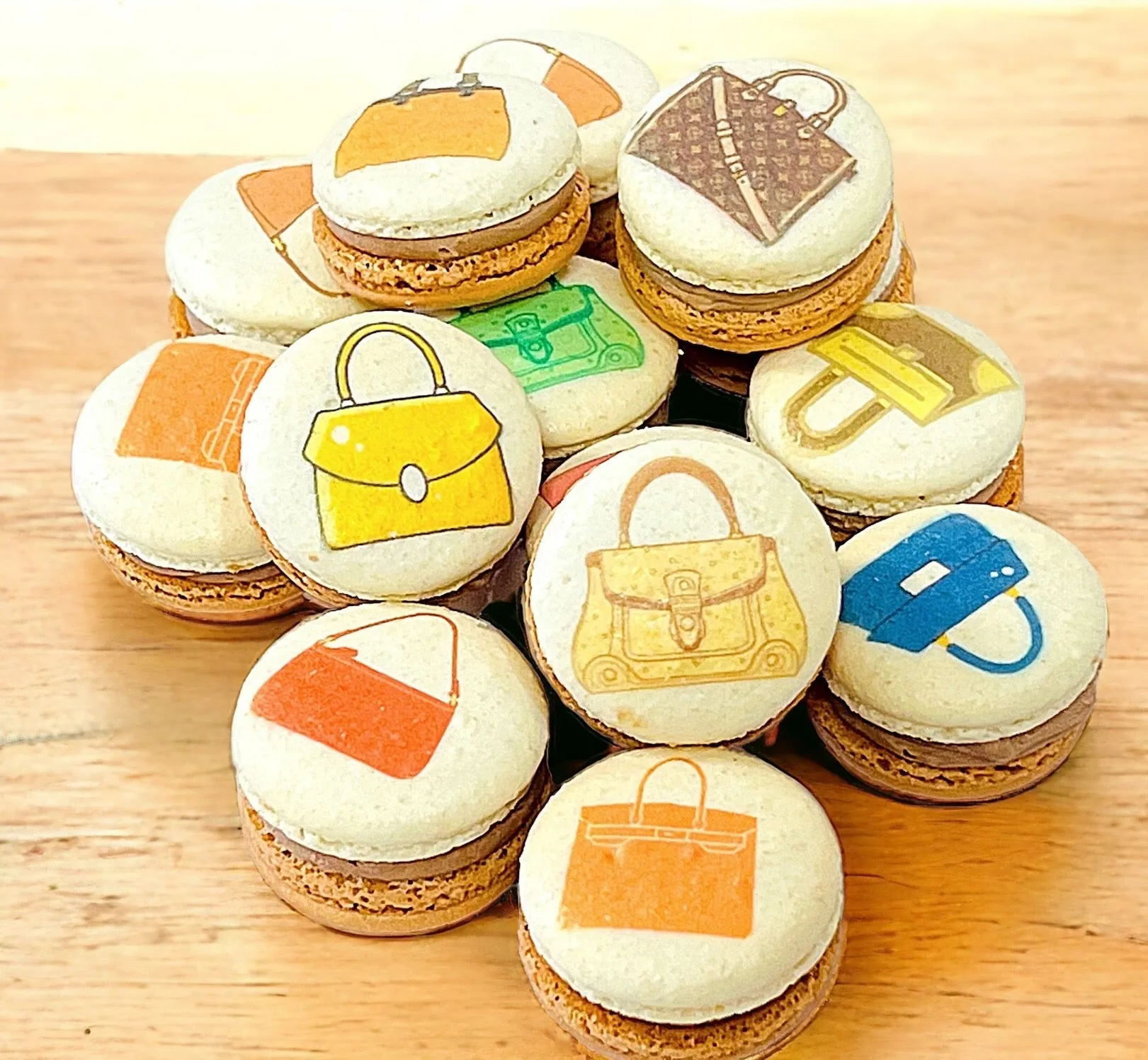 Luxury Handbag Design French Macarons - Customizable Flavors