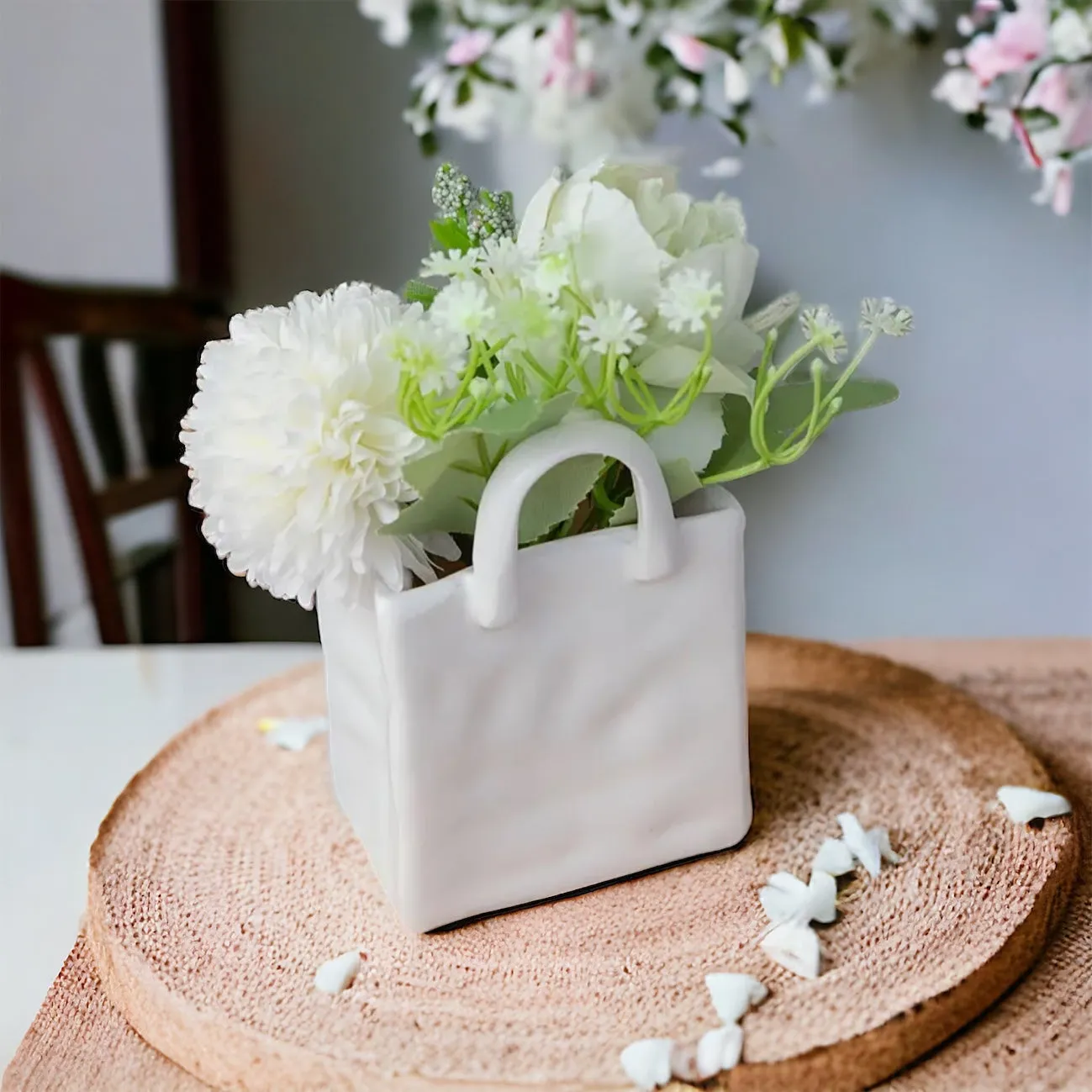 Luxury Handbag Shape Ceramic Vase