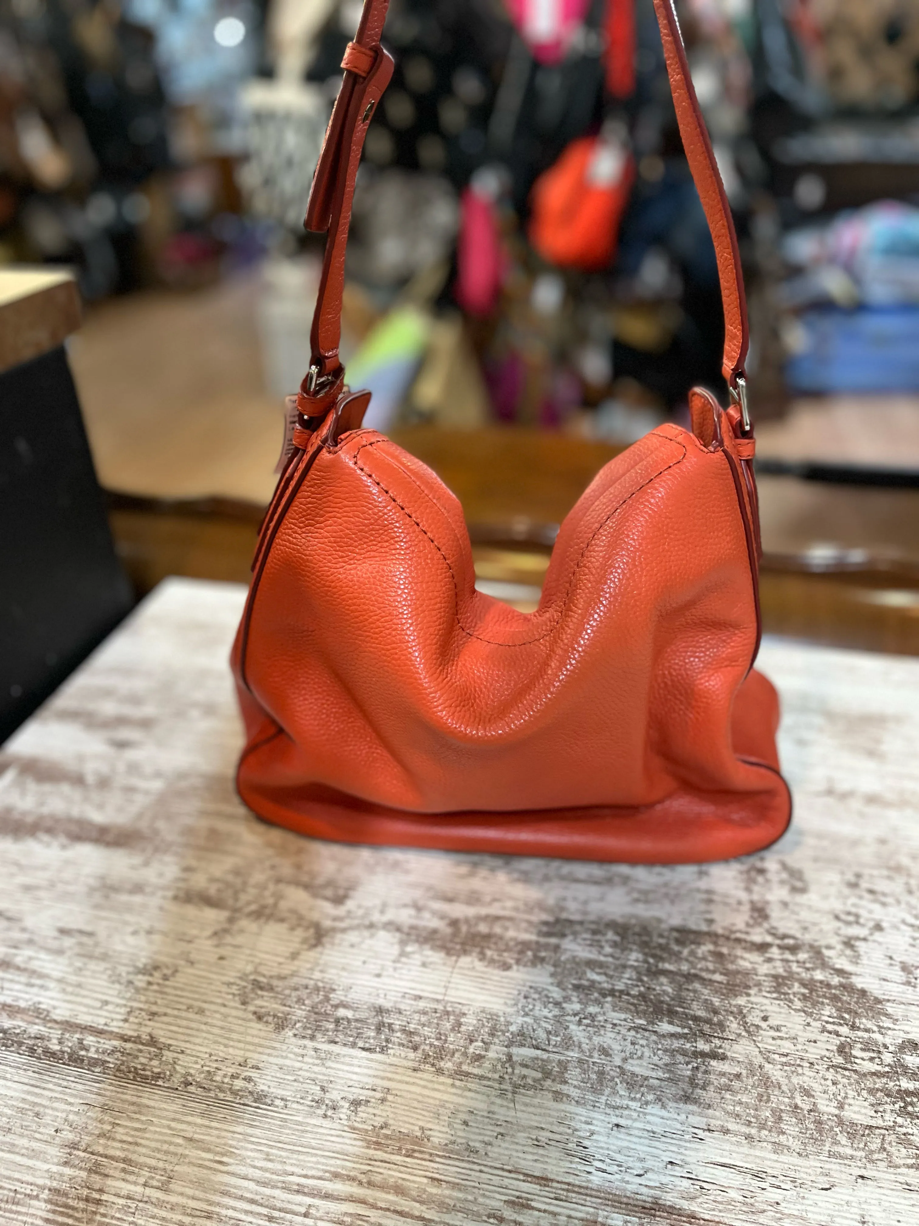 Marc Jacobs Orange Red Hobo Handbag