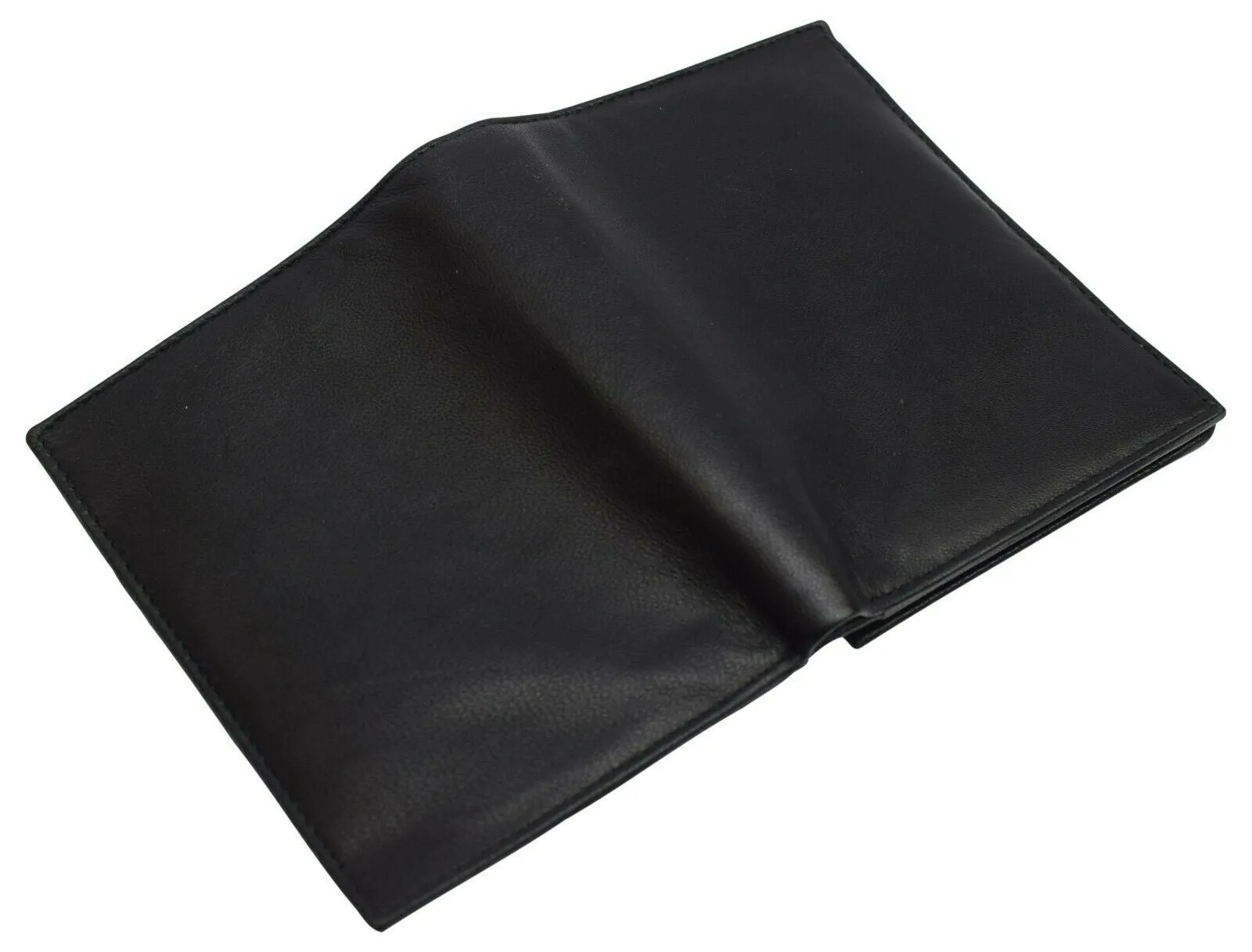 Mens European Cowhide Leather Trifold Mens Wallet 2 ID-20 Card Slots Black