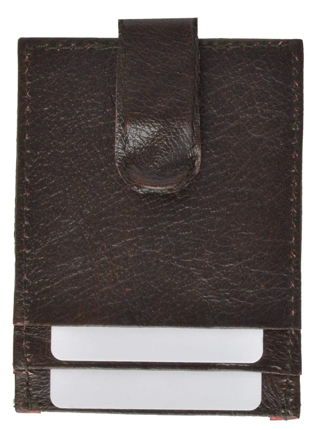 Mens Genuine Leather Money Clip Business Credit Card ID Case 462 (C)