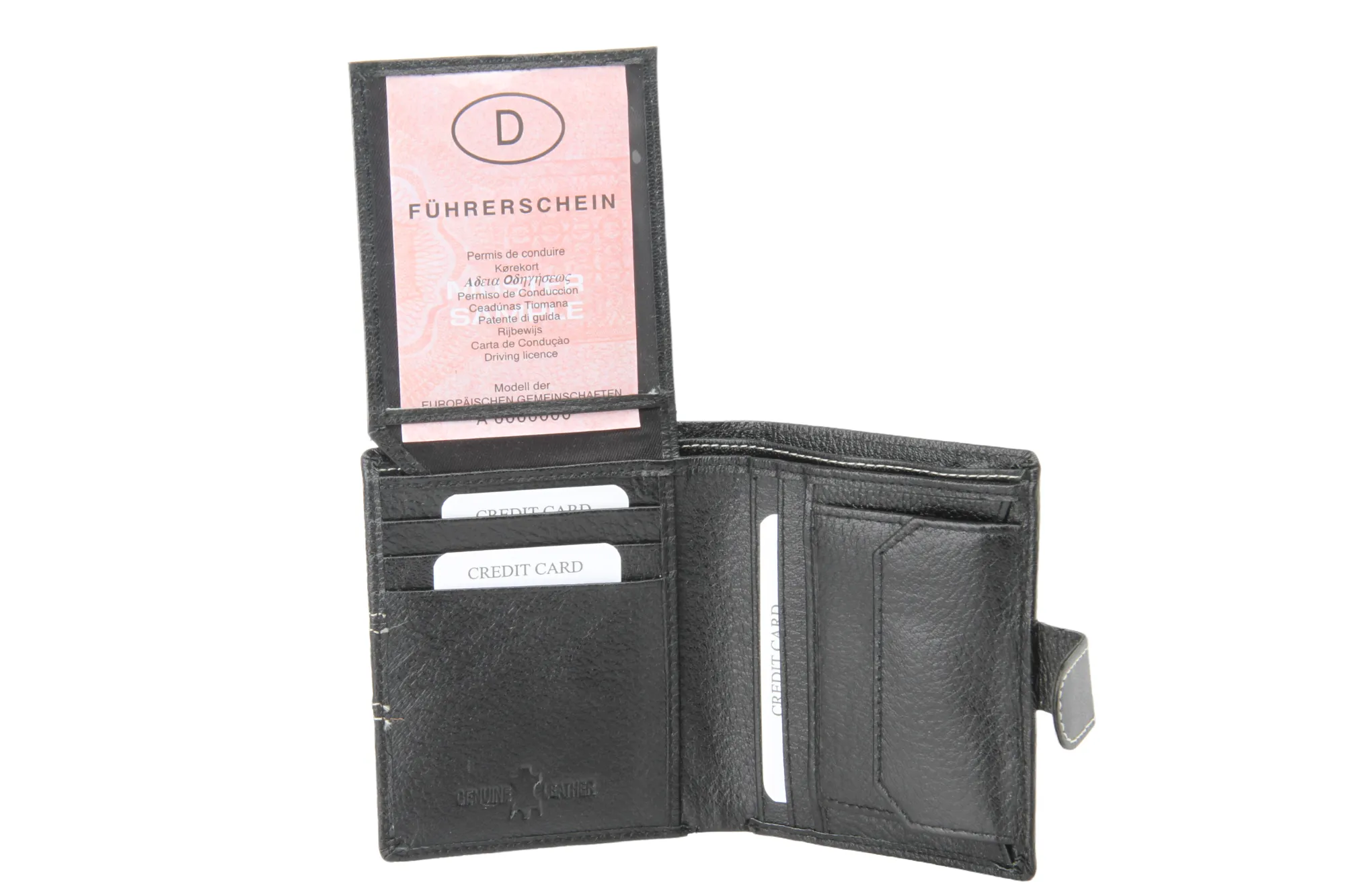 Mens Leather Wallet 92999 (BLACK)