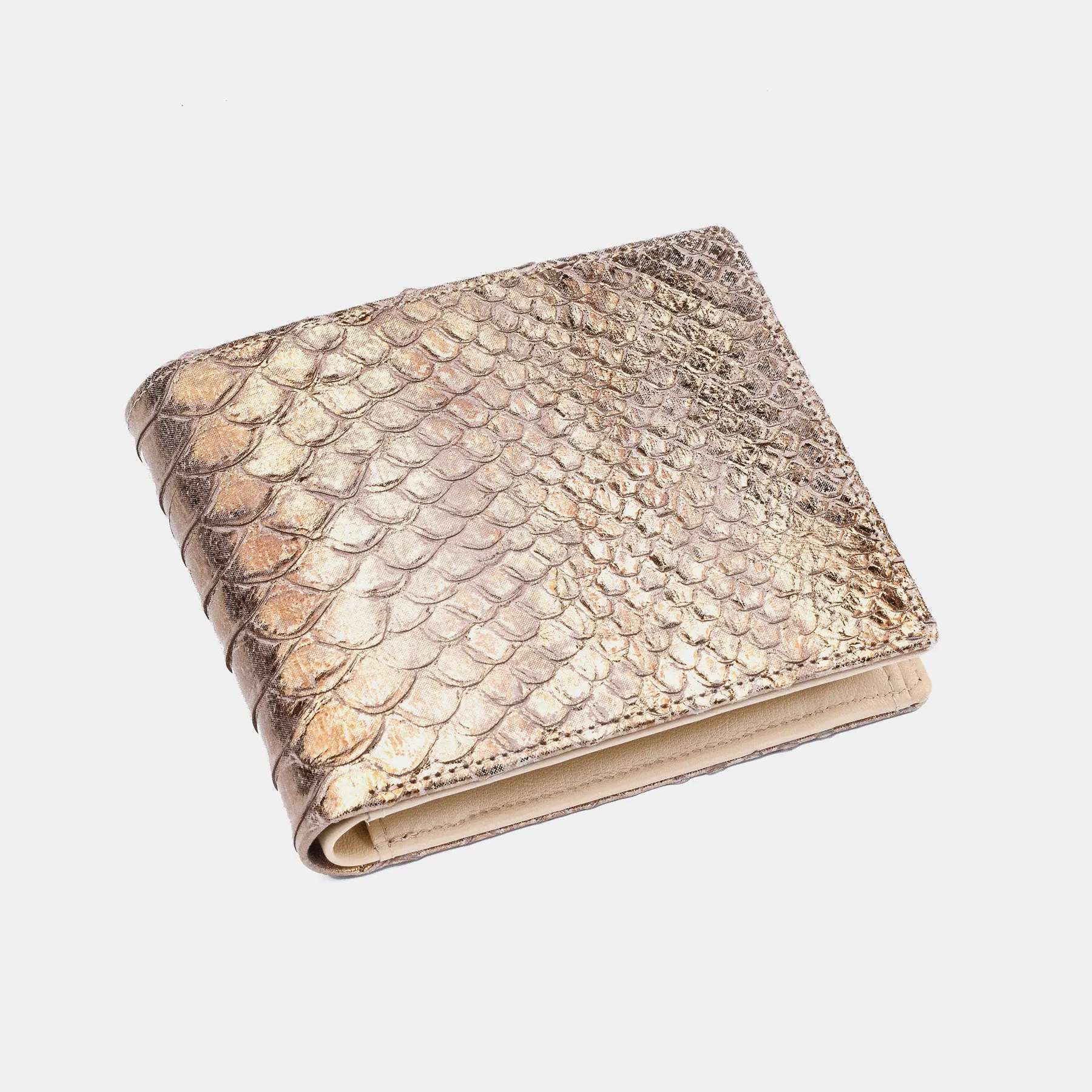 Men's Leather Wallet Essence in Metallic Bronze