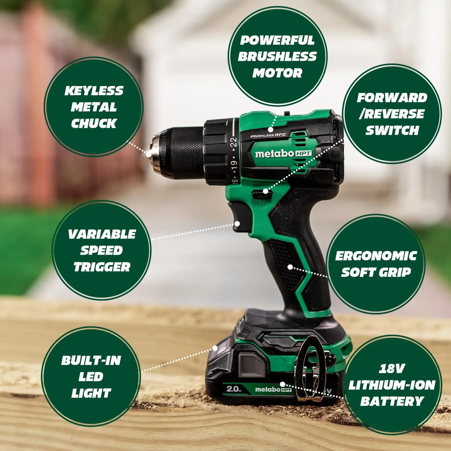 Metabo HPT 18V Multi-Volt Cordless Driver Drill Kit | 620 in-lbs. of Torque | DS18DEX