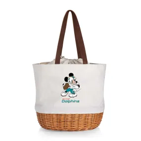 Miami Dolphins Mickey Mouse - Coronado Canvas and Willow Basket Tote