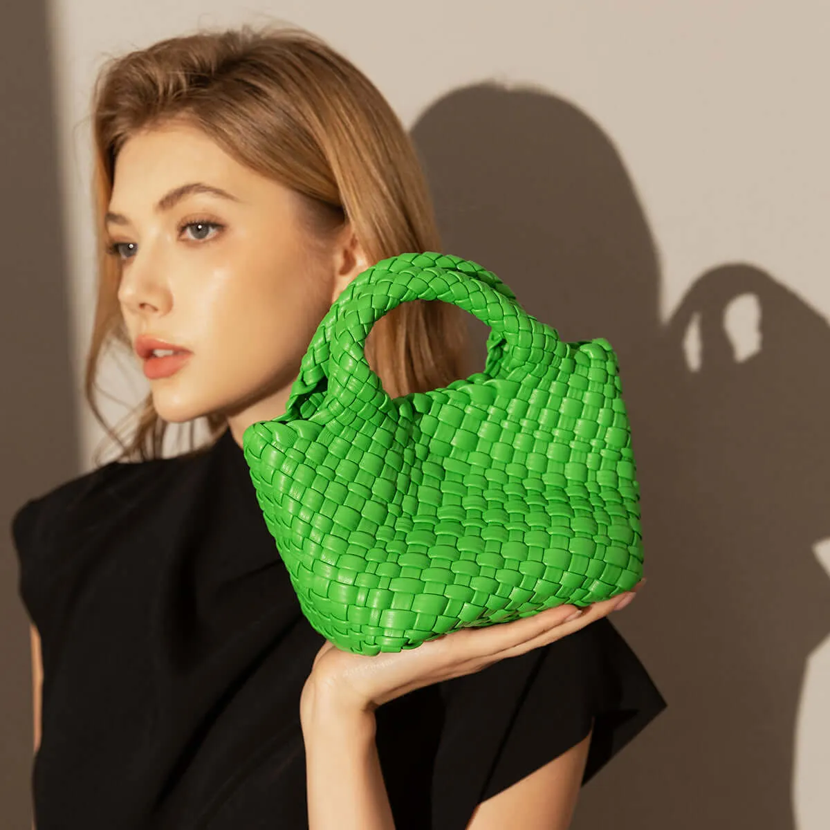 Mini Woven Top Handle Bag