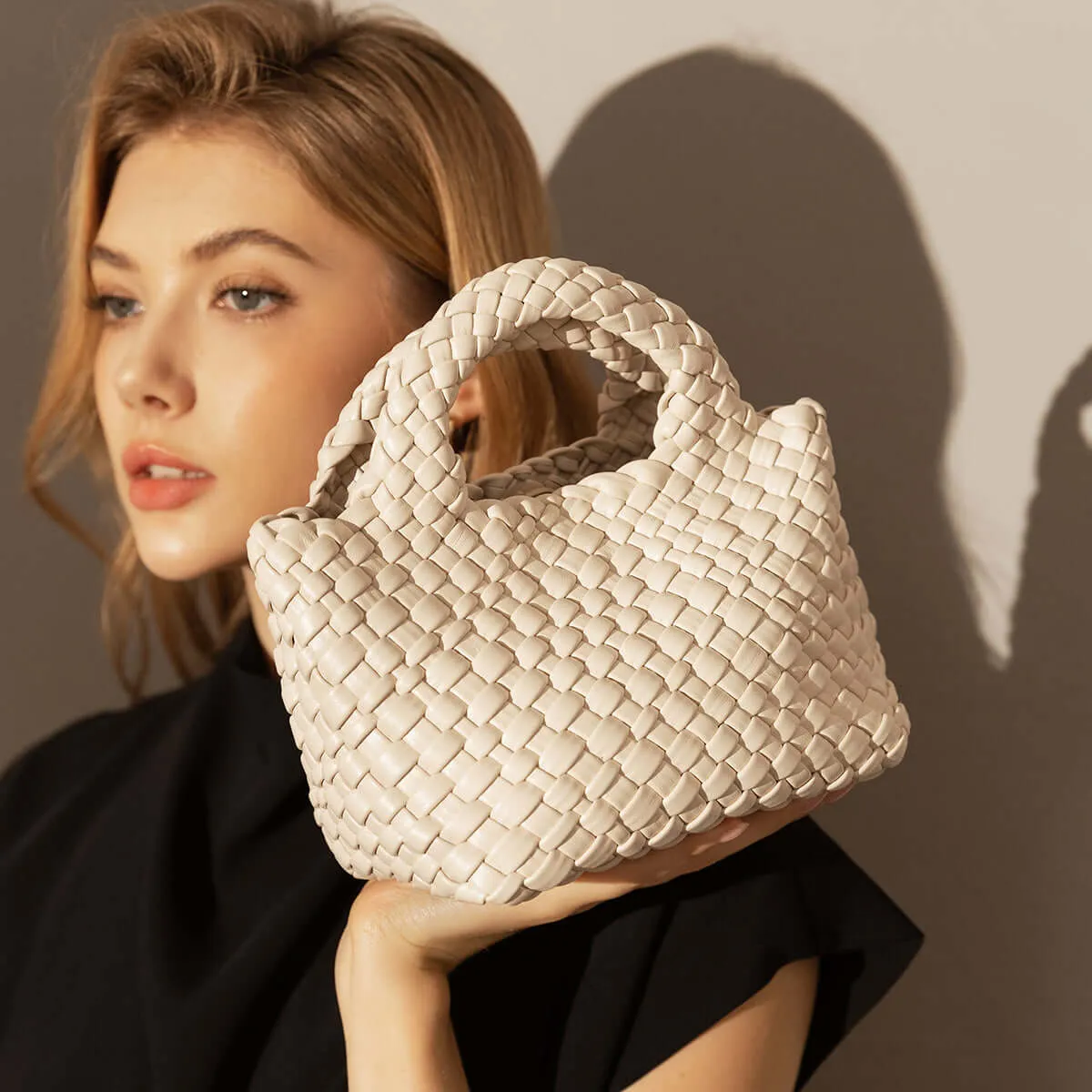 Mini Woven Top Handle Bag