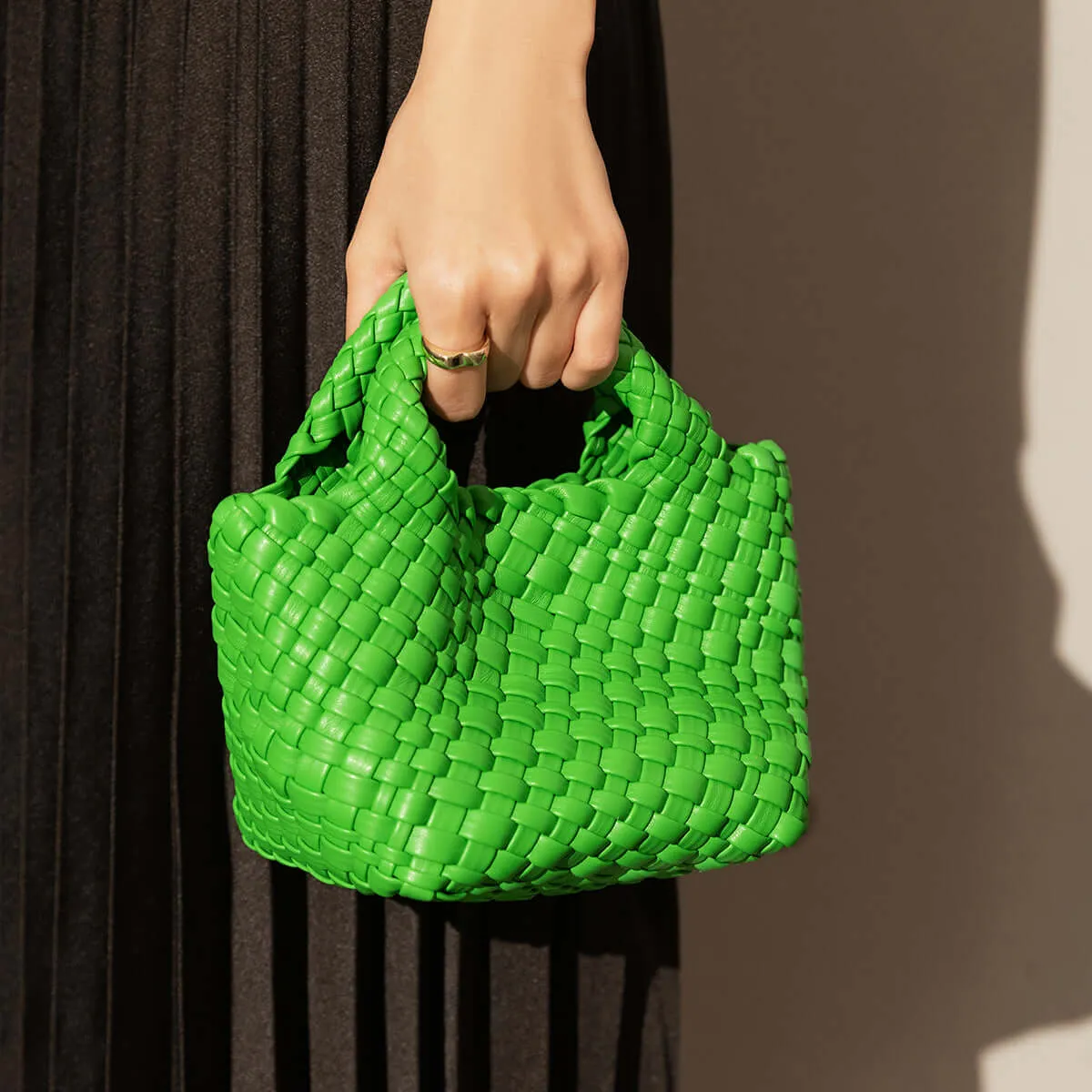 Mini Woven Top Handle Bag