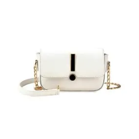 Minimalist PU Leather Casual Crossbody Bag - White