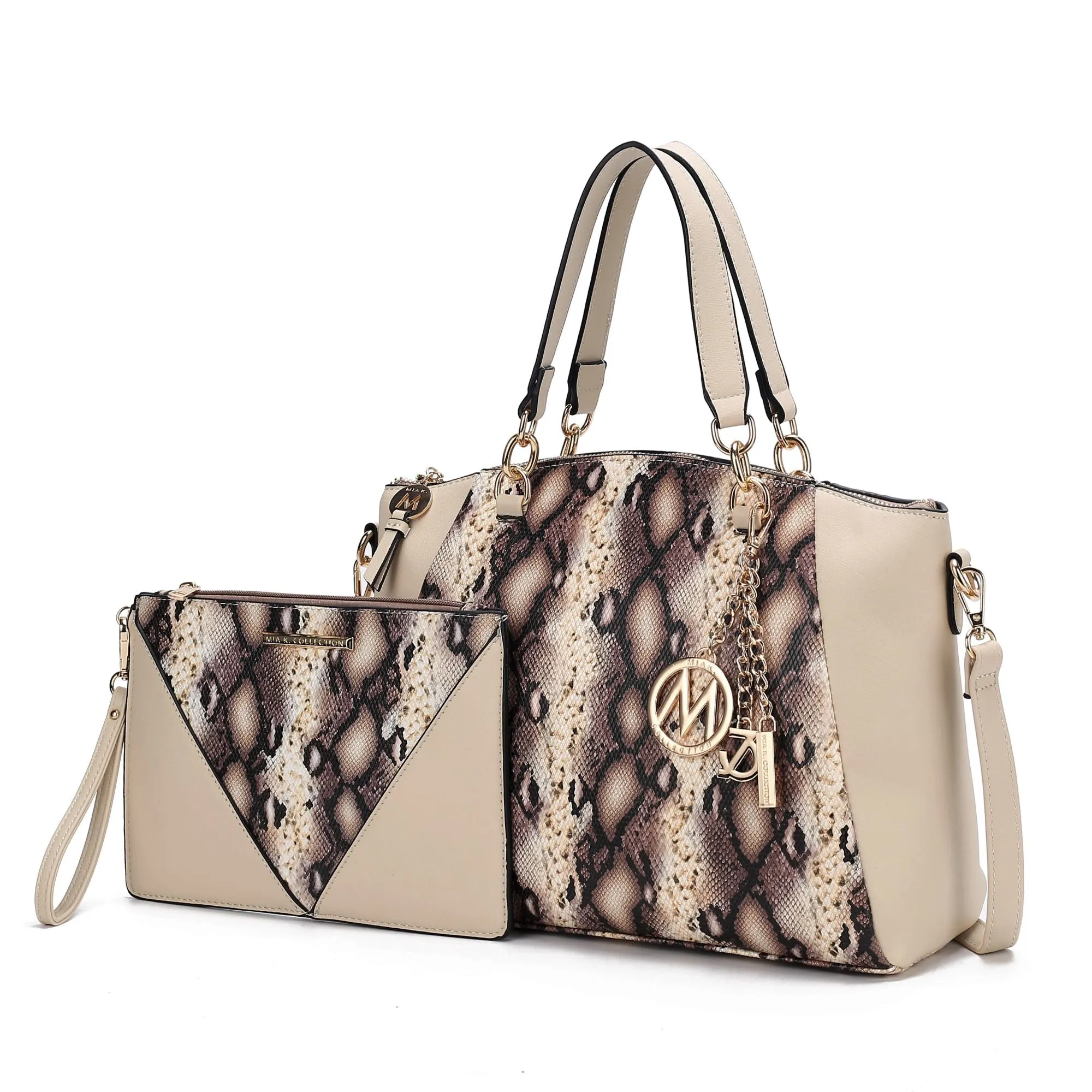 MKF Collection Addison Snake Embossed Women Tote Bag with matching Wristlet by Mia k