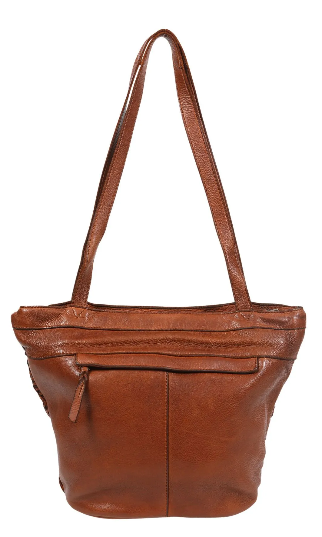 Modapelle Vintage Leather Shoulder/Tote Bag in Tan