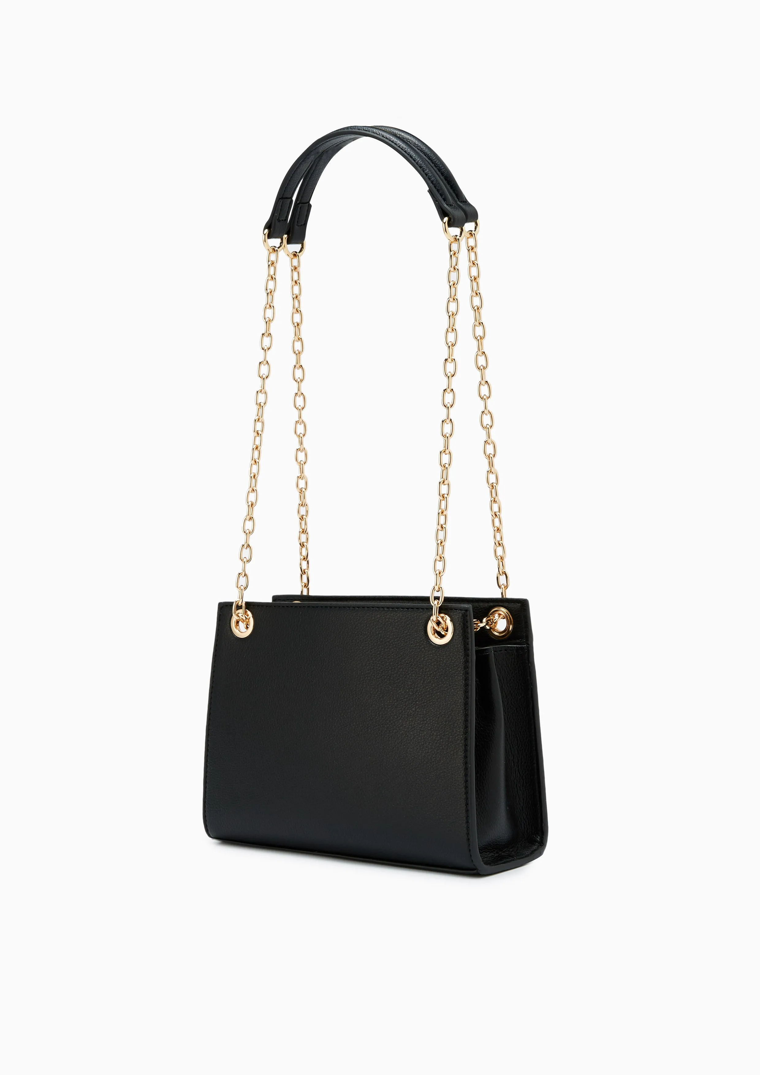 Monica Infinite Embossed S Shoulder Bag - Black