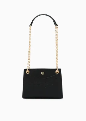 Monica Infinite Embossed S Shoulder Bag - Black