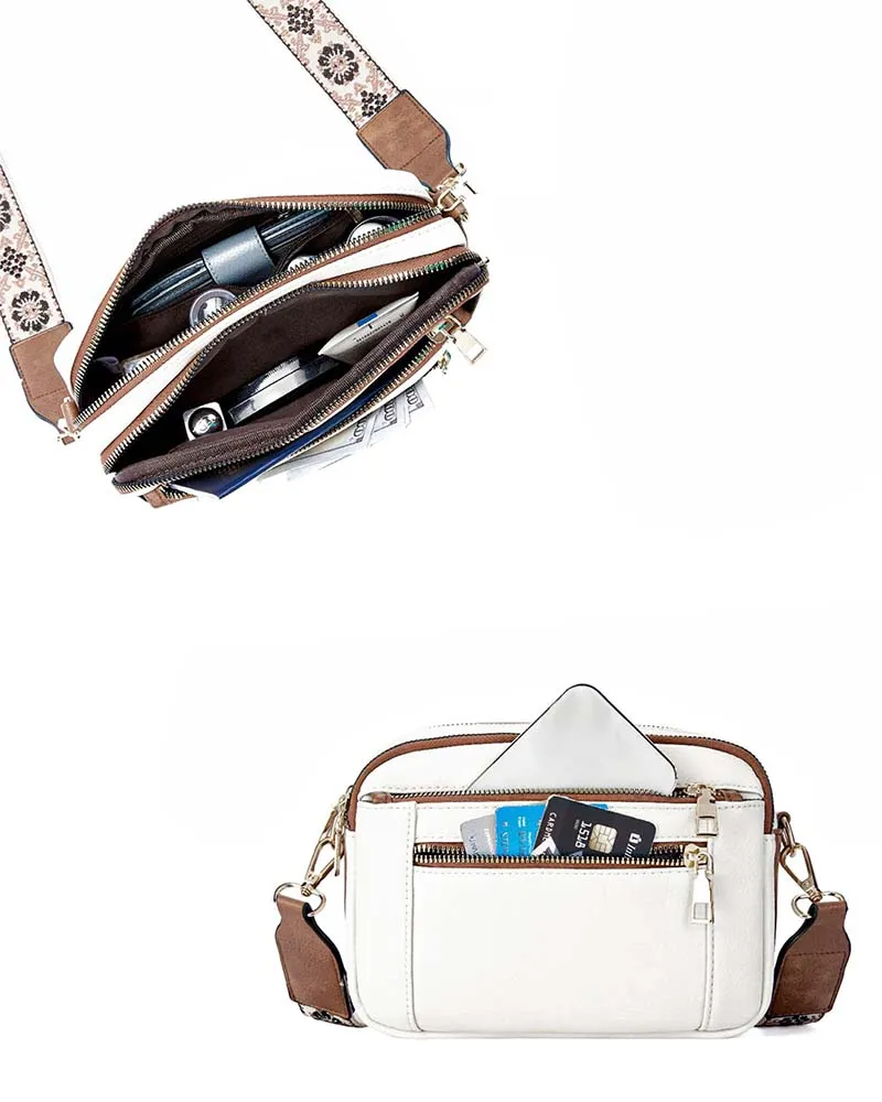 Multifunctional zipper crossbody bag