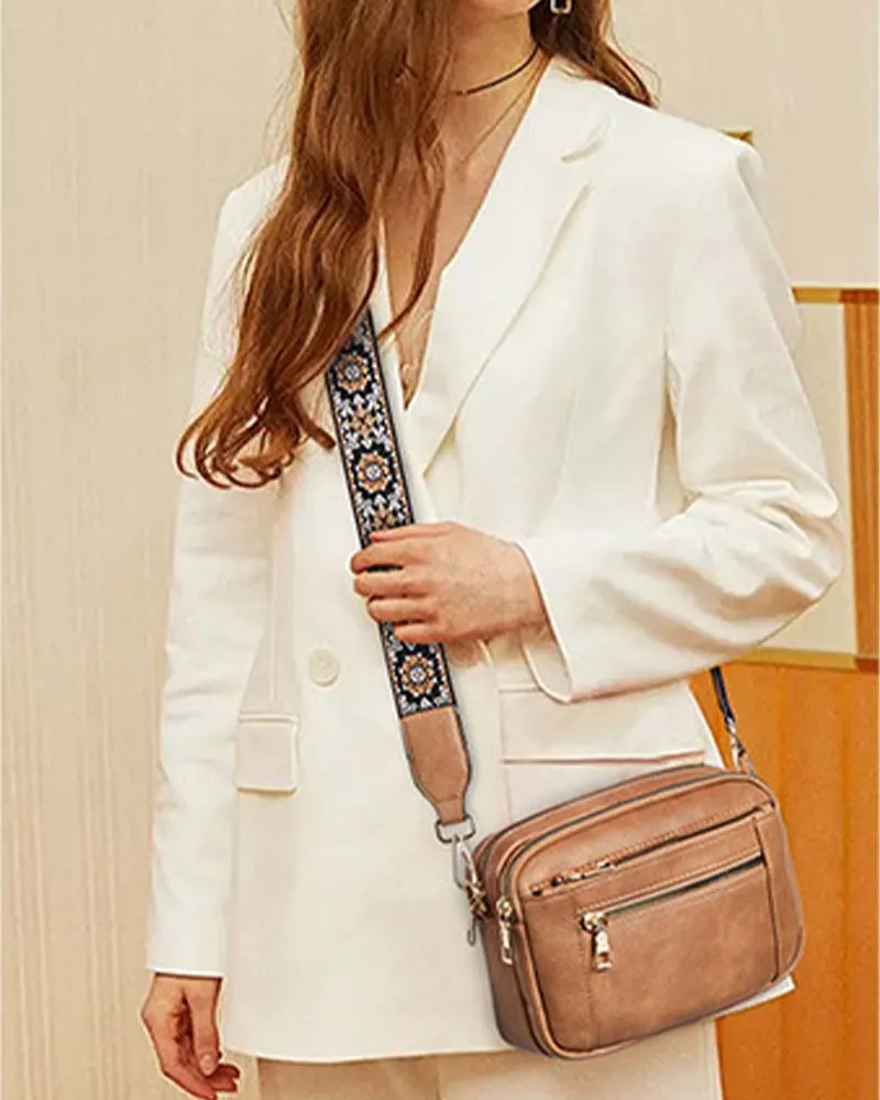 Multifunctional zipper crossbody bag