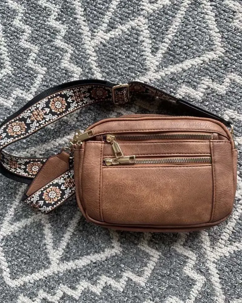 Multifunctional zipper crossbody bag