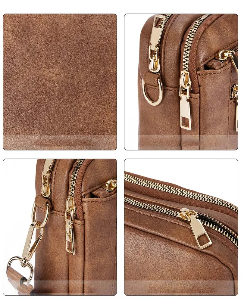 Multifunctional zipper crossbody bag