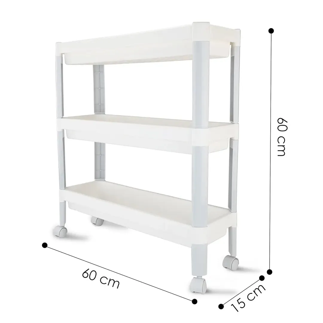 Nayasa 3-Tier Storage: Optimize Space with Stylish Efficiency in White