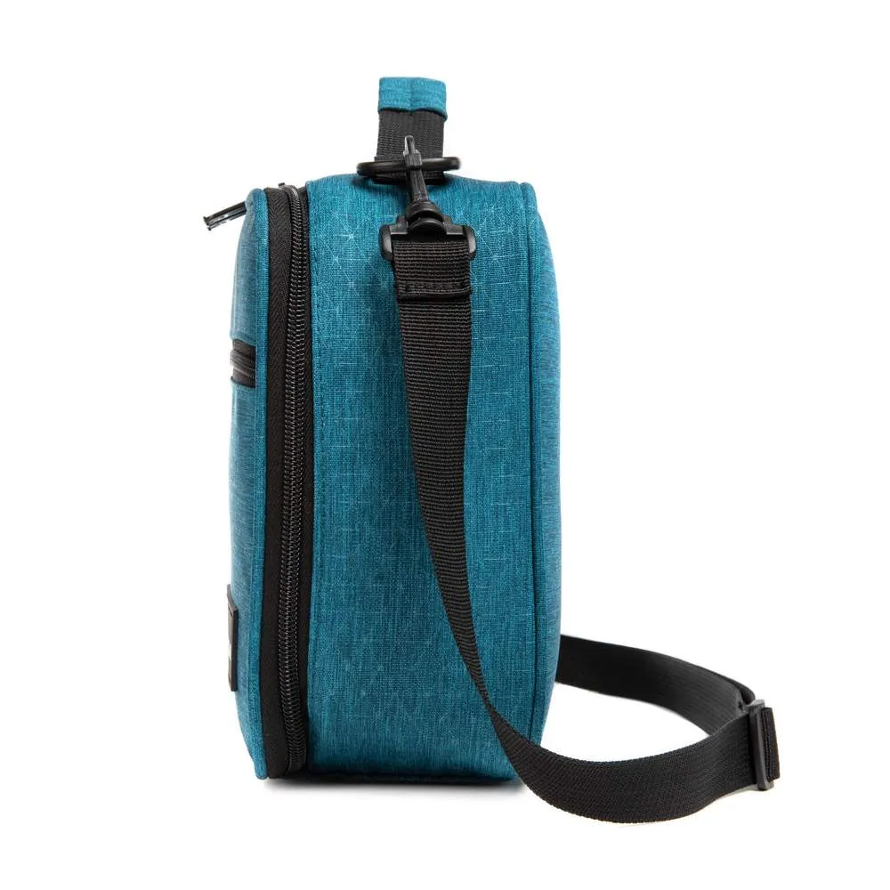 (NET) Blue Insulated Lunch Bag For With Shoulder Strap