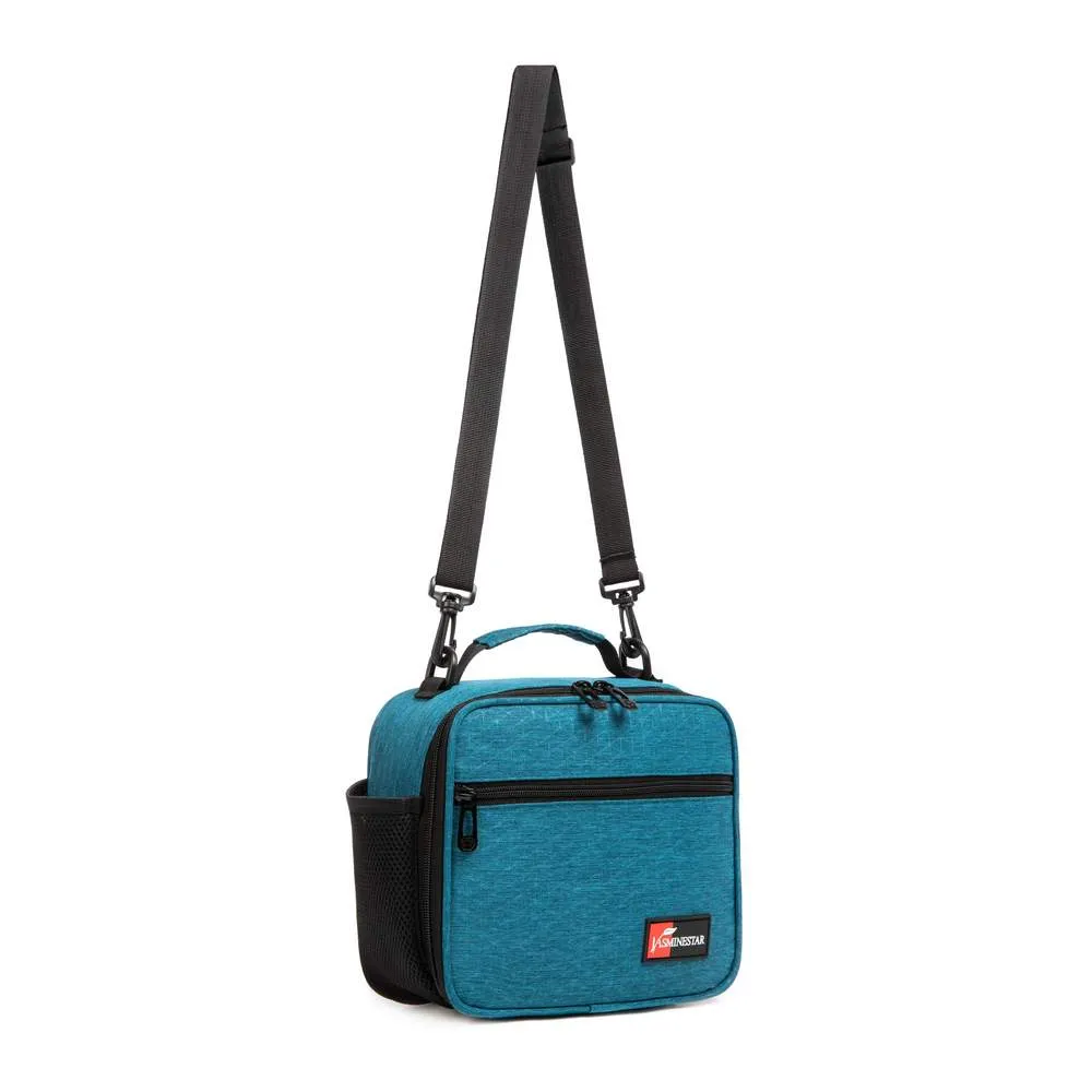 (NET) Blue Insulated Lunch Bag For With Shoulder Strap