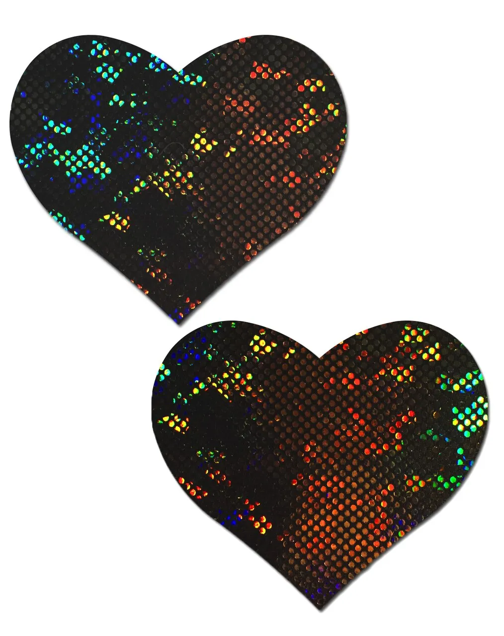 PASTEASE LOVE SHATTERED GLASS DISCO BALL BLACK HEART NIPPLE PASTIES