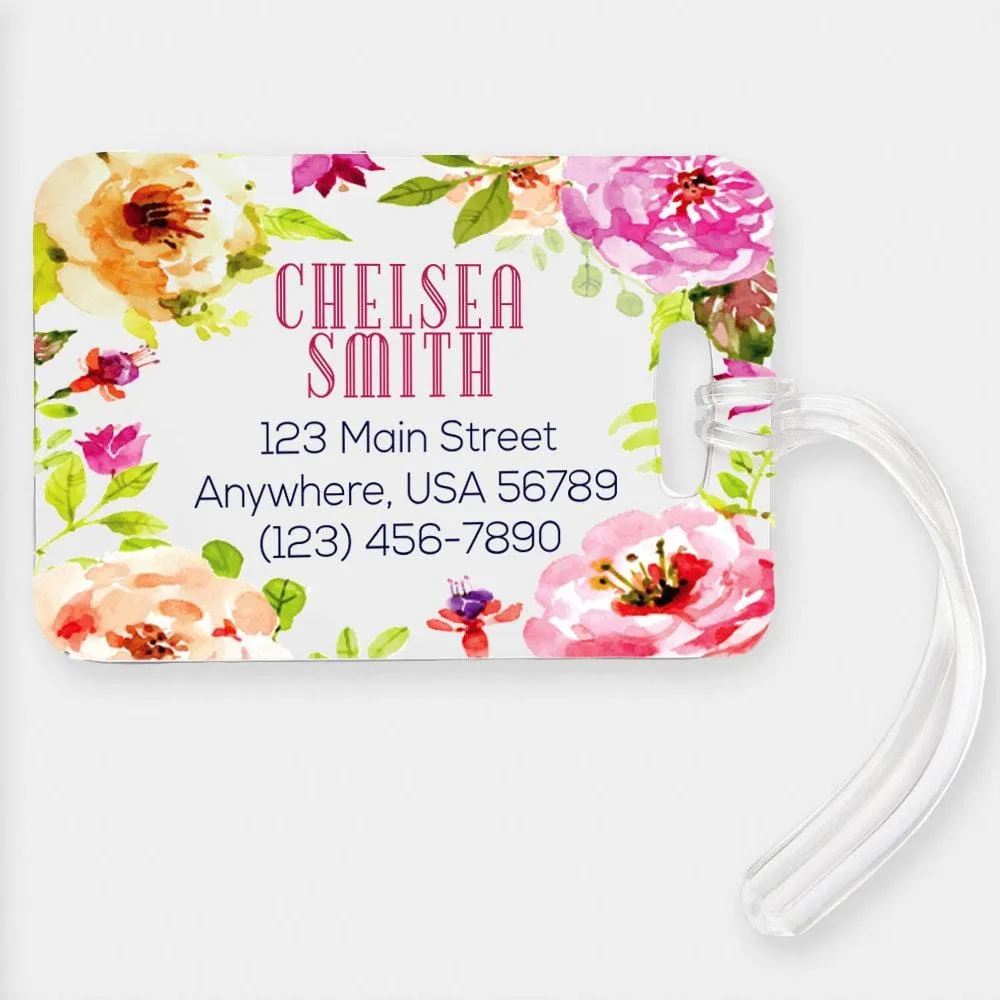 Personalized Spring Flowers Luggage Tag