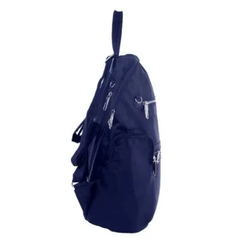 Pierre Cardin Nylon Anti - Theft Backpack Navy - 29.5x17x37cm