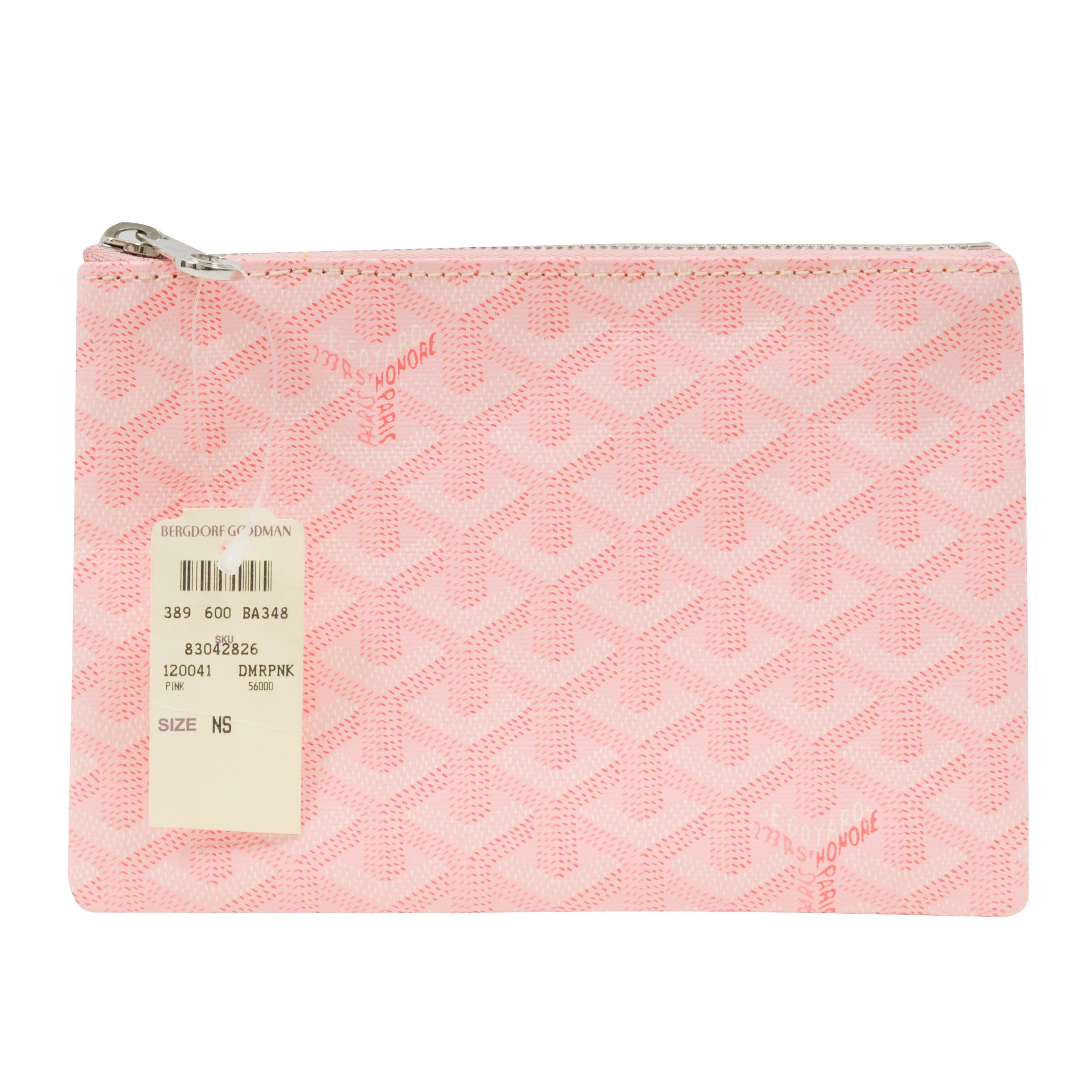 Pink Coated Canvas Senna MM Zipped Top Clutch Pouch Wallet Bag