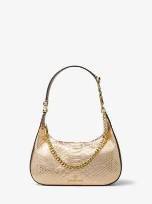 Piper Small Metallic Snake Embossed Leather Shoulder Bag | 55808