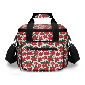 Poinsettia Floral Insulated Leakproof Cooler Bag Lunch Box