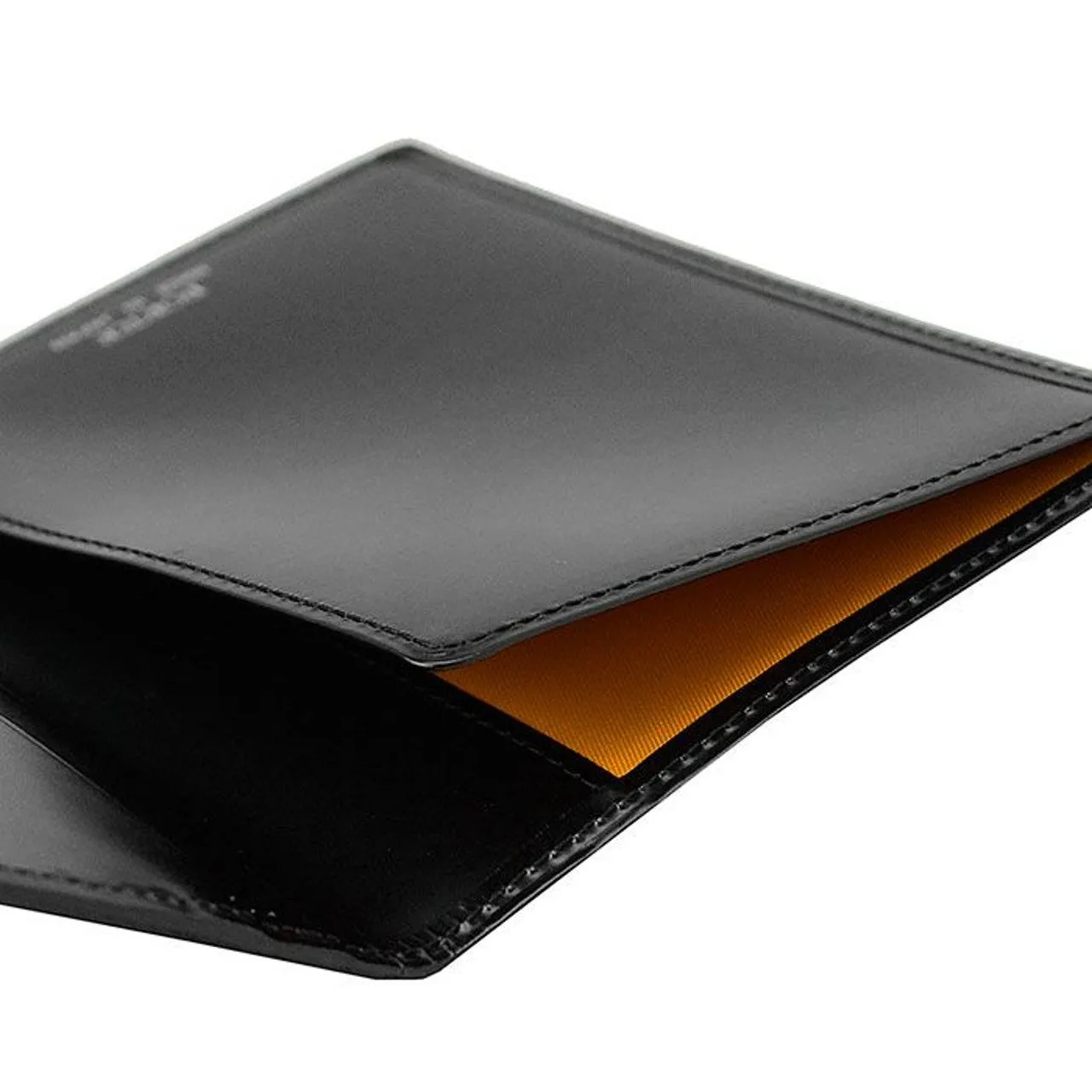 Porter-Yoshida & Co. PS LEATHER WALLET PASSPORT CASE (GLASS LEATHER Ver.) - ORANGE x KHAKI