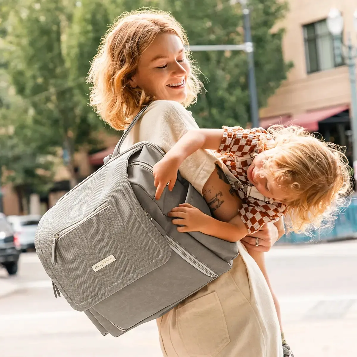 PPB - Boxy Backpack Deluxe - Sand Cable Stitch Leatherette