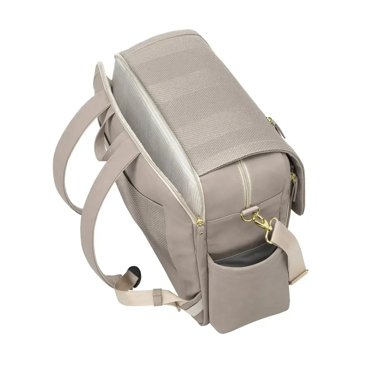 PPB - Boxy Backpack Deluxe - Sand Cable Stitch Leatherette