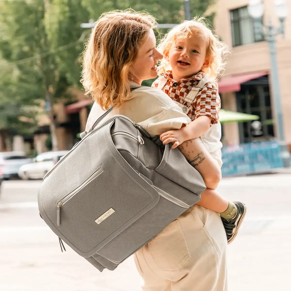 PPB - Boxy Backpack Deluxe - Sand Cable Stitch Leatherette