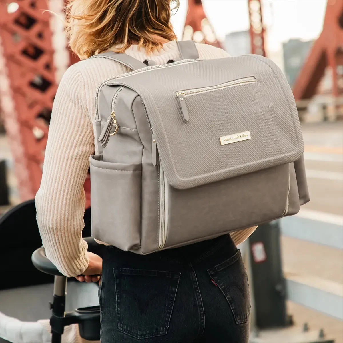 PPB - Boxy Backpack Deluxe - Sand Cable Stitch Leatherette