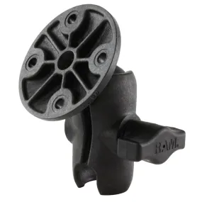 RAM Mount Composite 1" Ball Short Length Double Socket Arm w/2.5" Round Base Including AMPs Hole Pattern [RAP-B-103U-A]