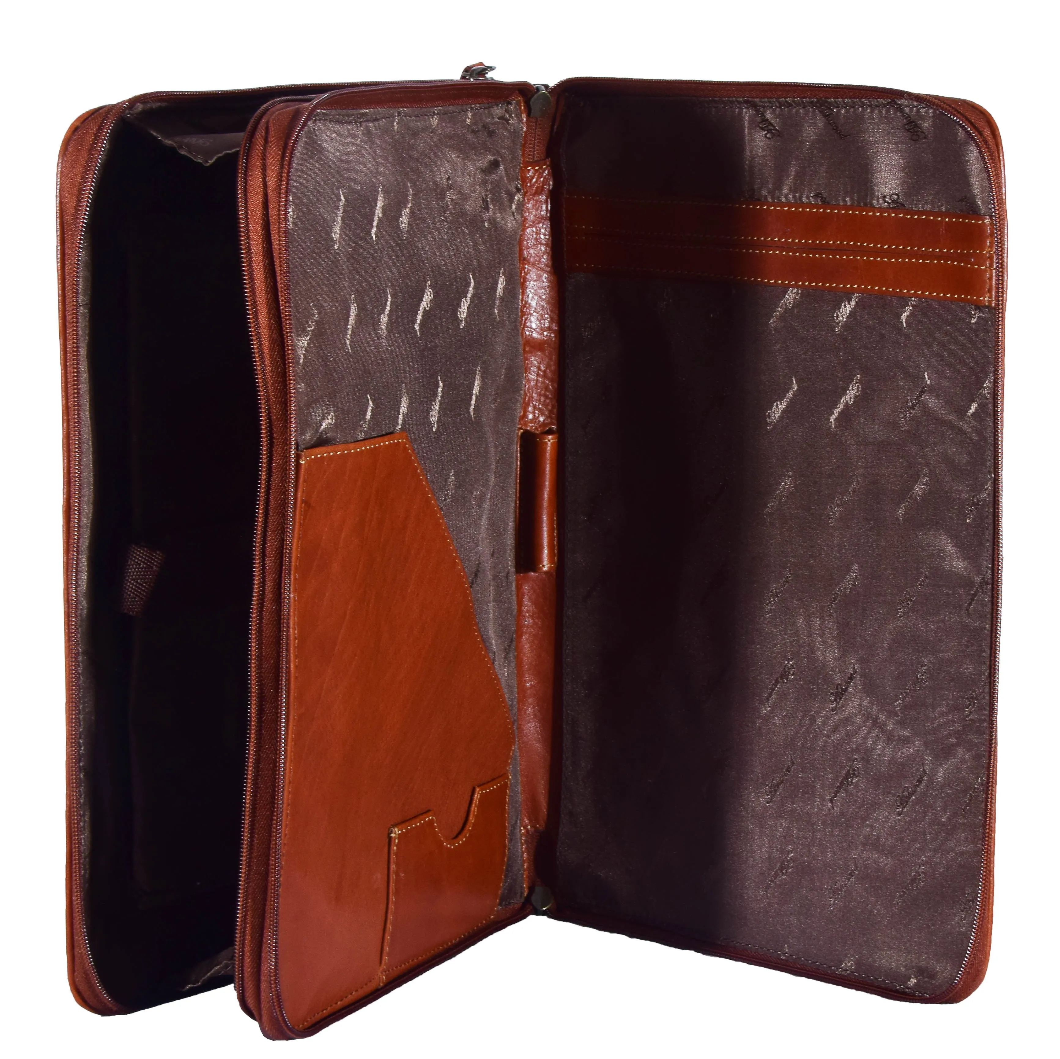 Real Leather Portfolio Case A4 Document Holder Cookbury Chestnut