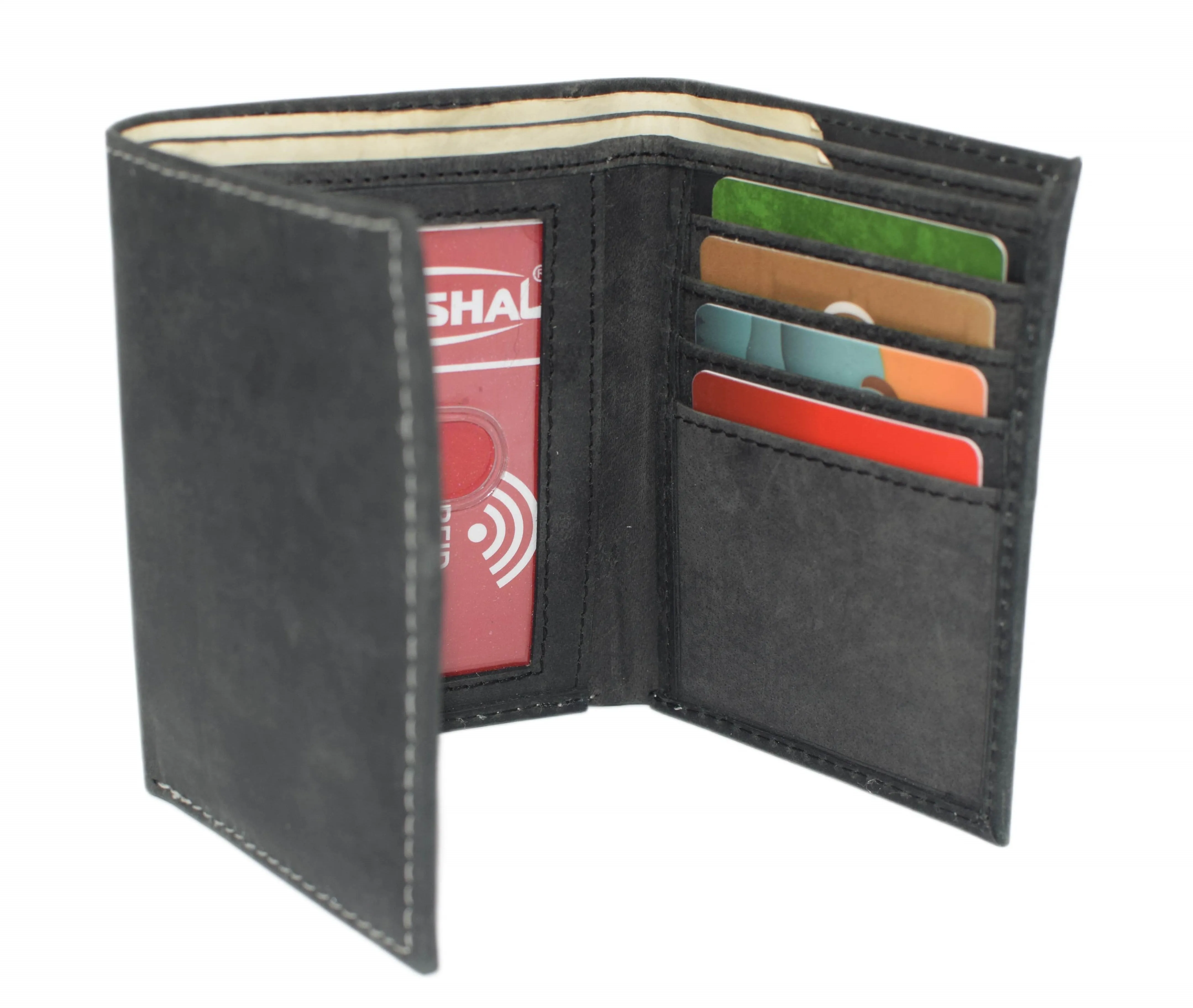 RFID Protected Men's Slim Trifold Wallet Vintage Leather Wallets for Men with Box RFID55HTC