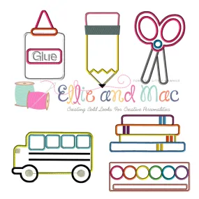 School Applique Design Set