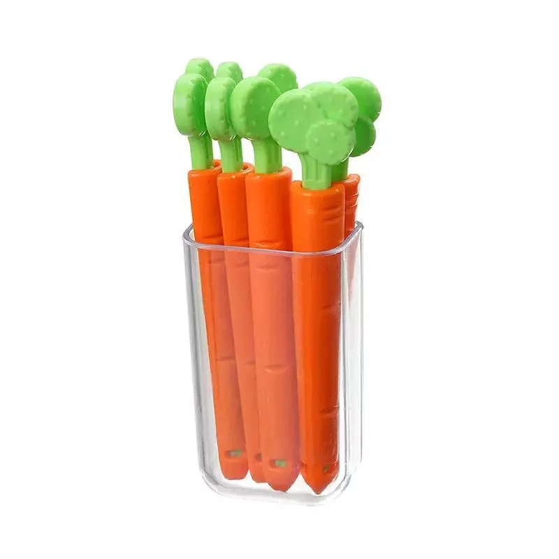 Set Of 5 Carrot Shaped Food Snack Bag Sealing Clip, Carrot Shaped Refrigerator Food Storage Clamps, Leisure Food Plastic Sealing Clip