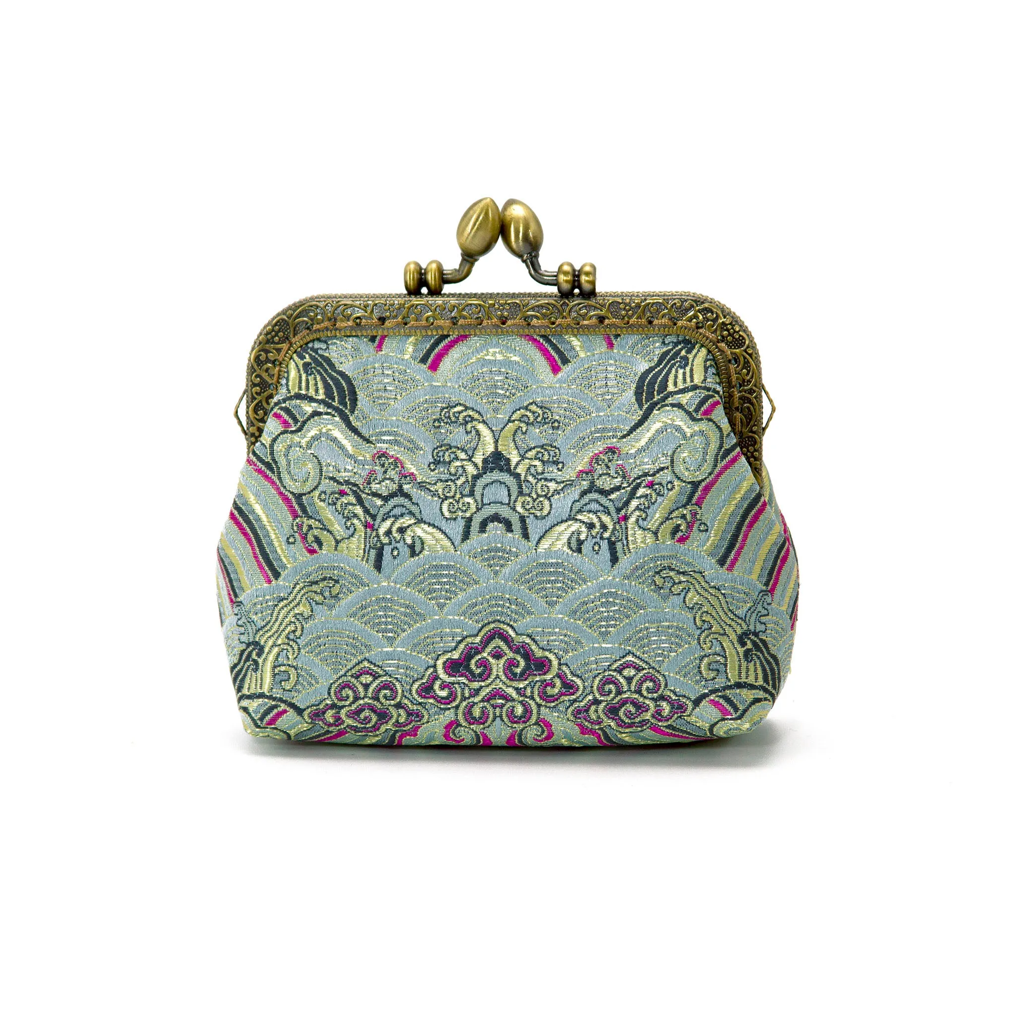 Silk Brocade Mini Bag,Chinese Brocade Coin Pouch,Brocade Wallet -i7bags