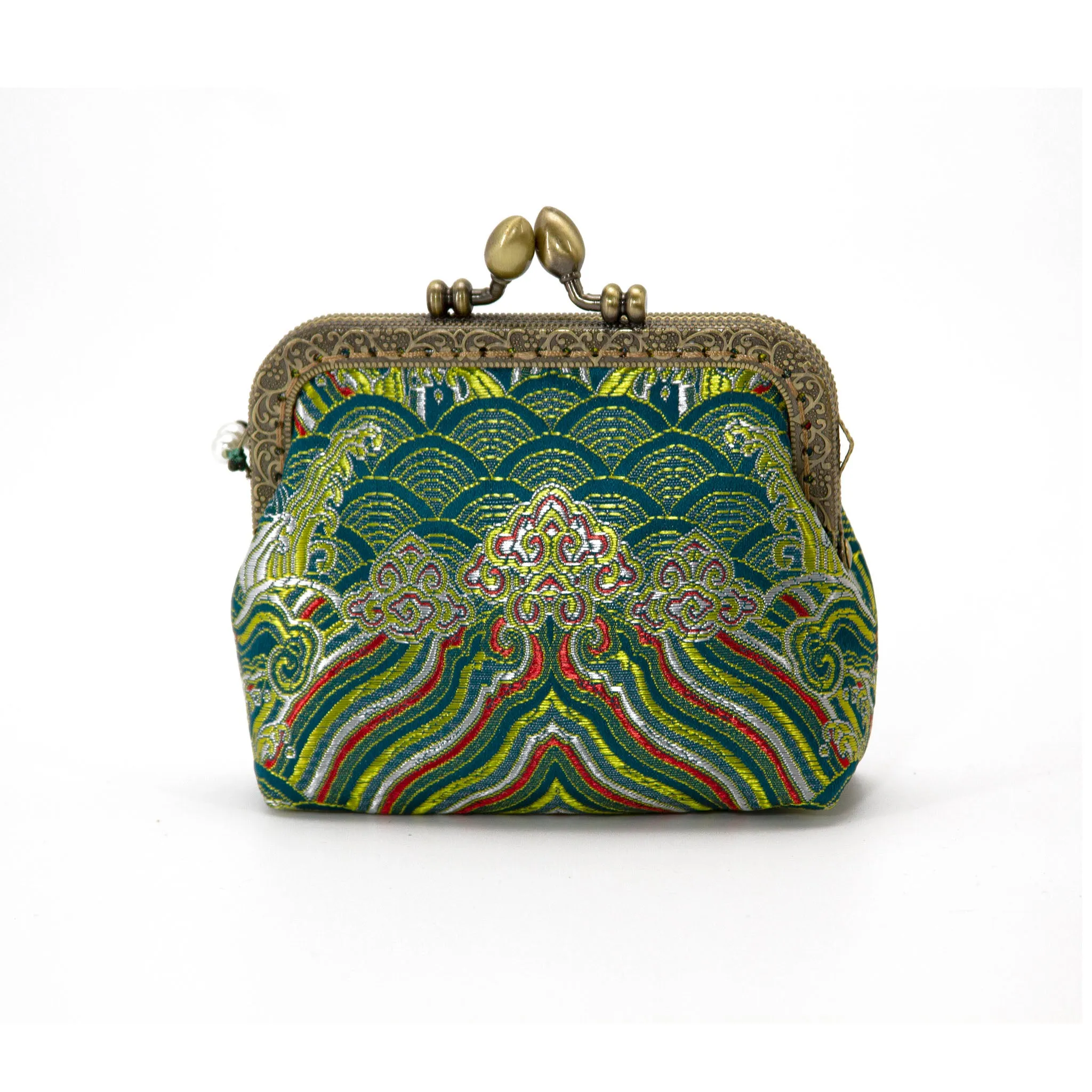 Silk Brocade Mini Bag,Chinese Brocade Coin Pouch,Brocade Wallet -i7bags