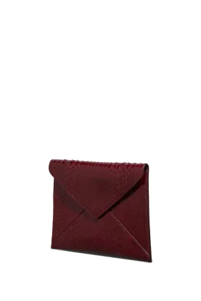 Small Envelope in Burgundy Snakeskin