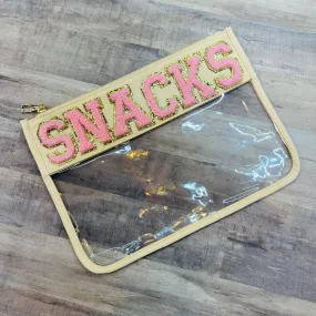 SNACKS Clear Zip Pouch