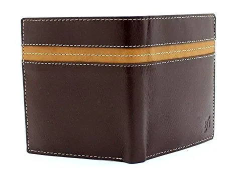 STARHIDE Mens Genuine Leather Large Capacity Travel Cardholder Wallet 1130 Brown Tan