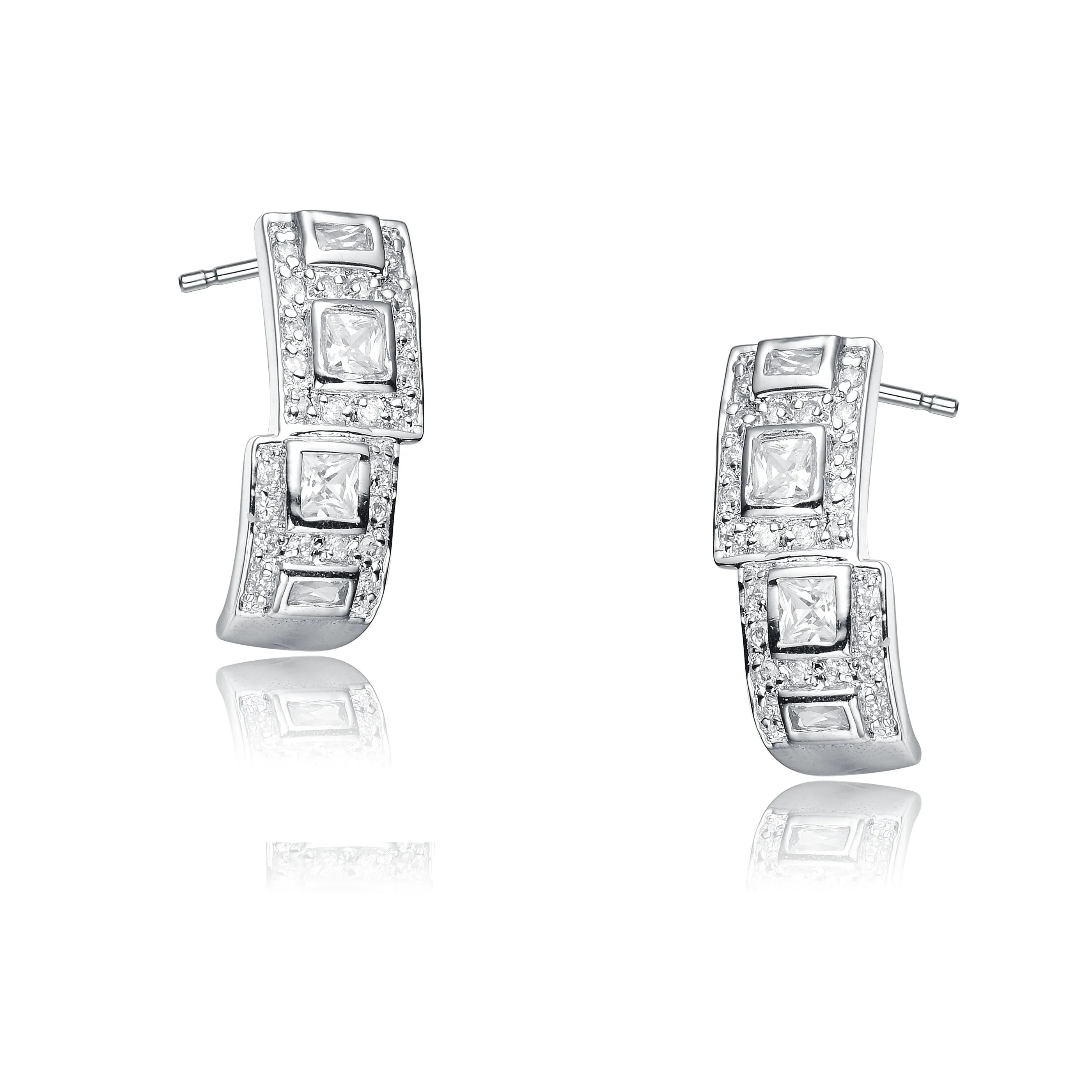 Sterling Silver Cubic Zirconia Stud Earrings